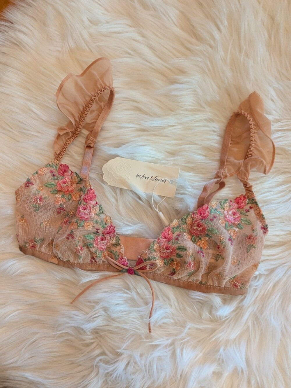For Love And Lemons Rosebud Glitter Bralette